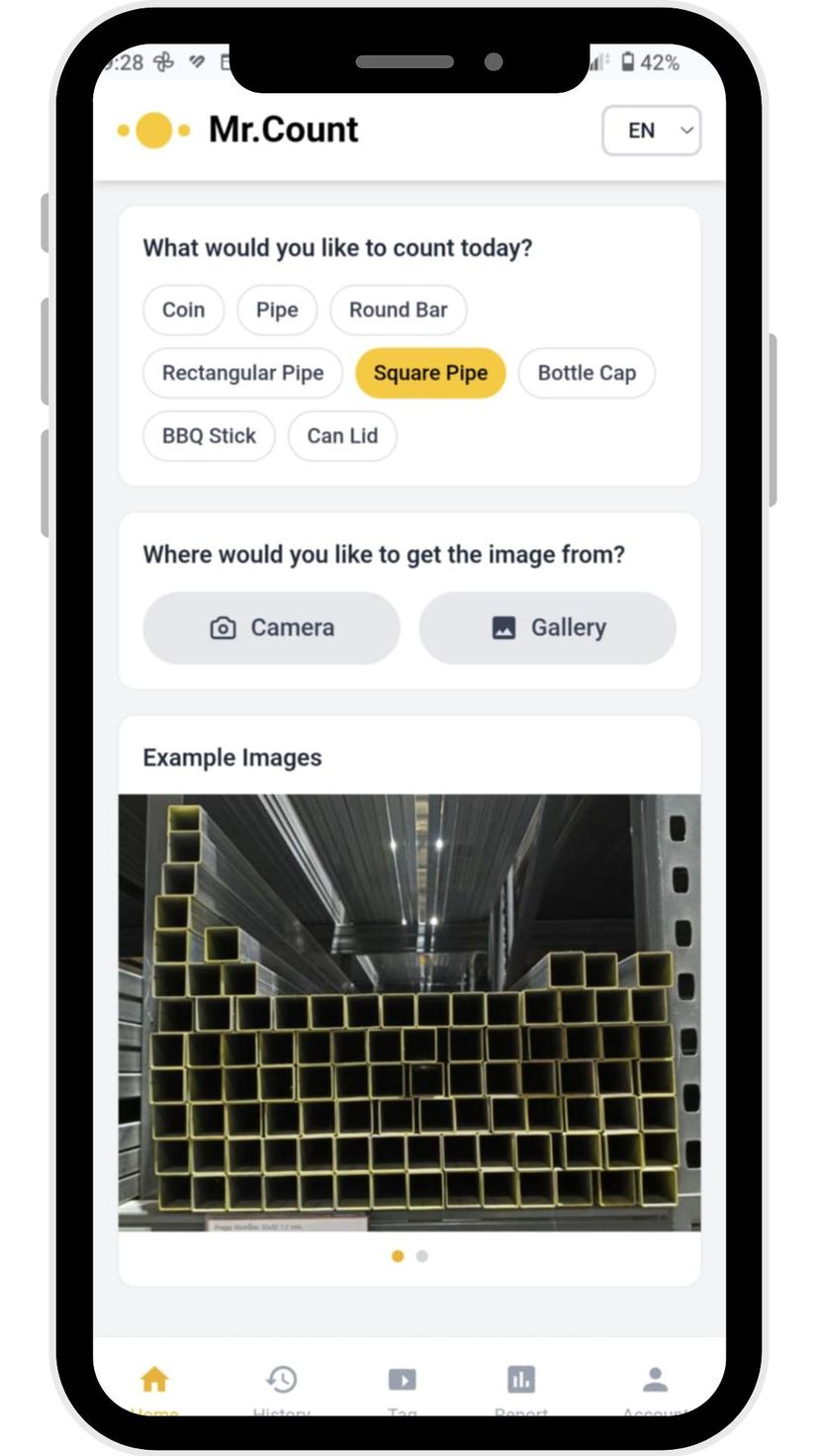 Mr.Count mobile app interface 1