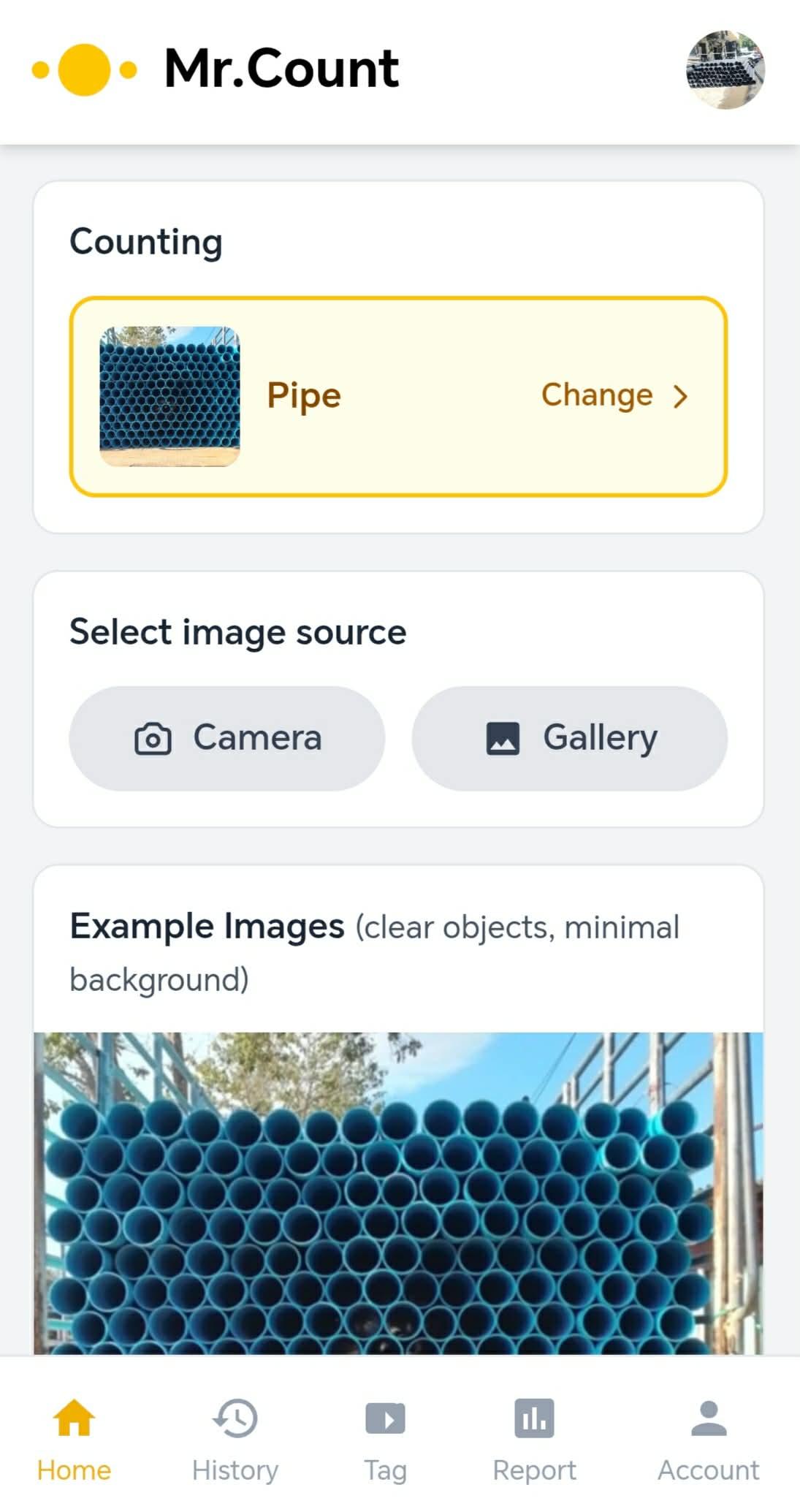 Select product and upload photo